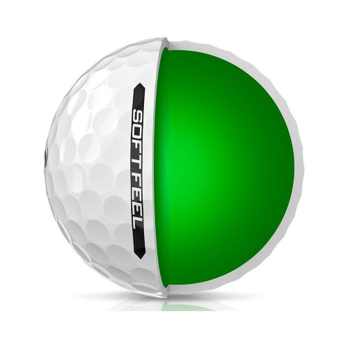 A diagram view showing the inside of a Srixon Soft Feel golf ball.