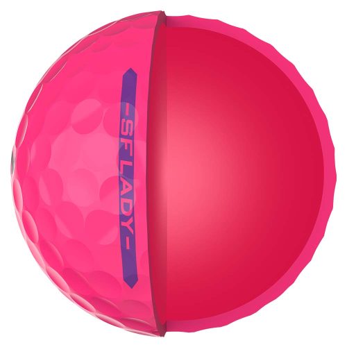 A diagram view showing the inside of a Srixon Soft Feel golf ball.